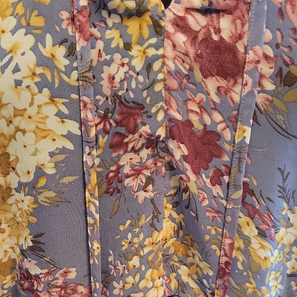 Umgee Purple Floral Ruffle Blouse - Picture 2 of 5